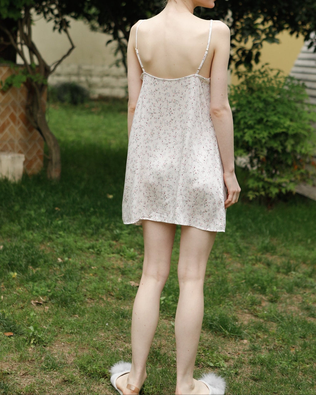 Fresh Floral Nightgown Pajama Dress / Yellow Floral