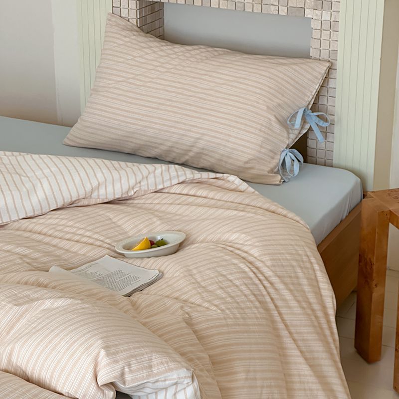 Josie Bow Tied Stripe Pillowcases / Blue