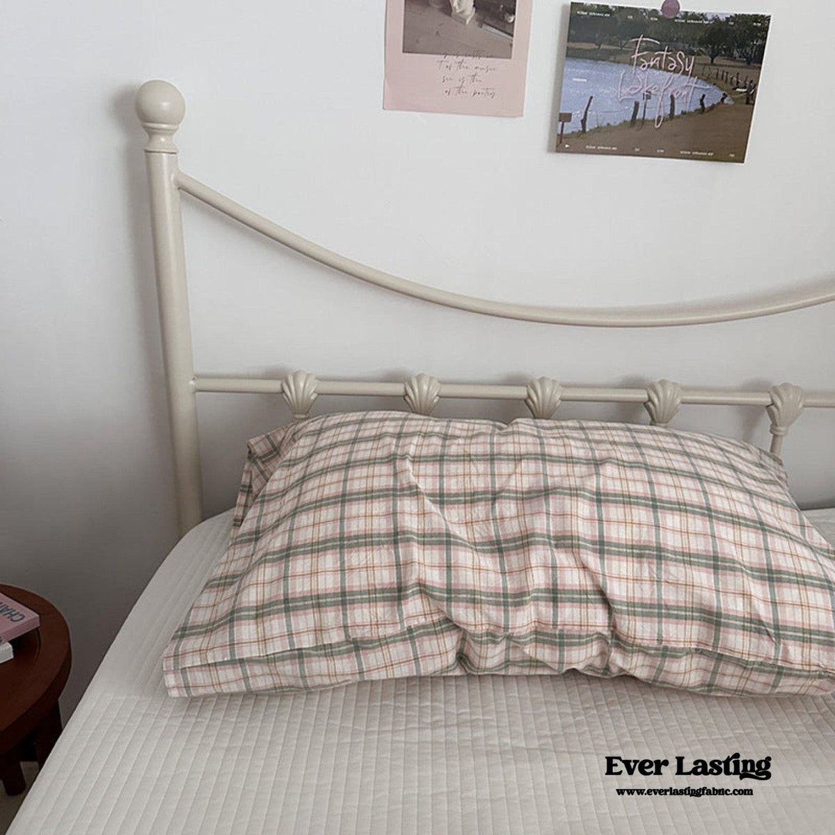 Muted Blush Cotton Pillowcase / Yellow